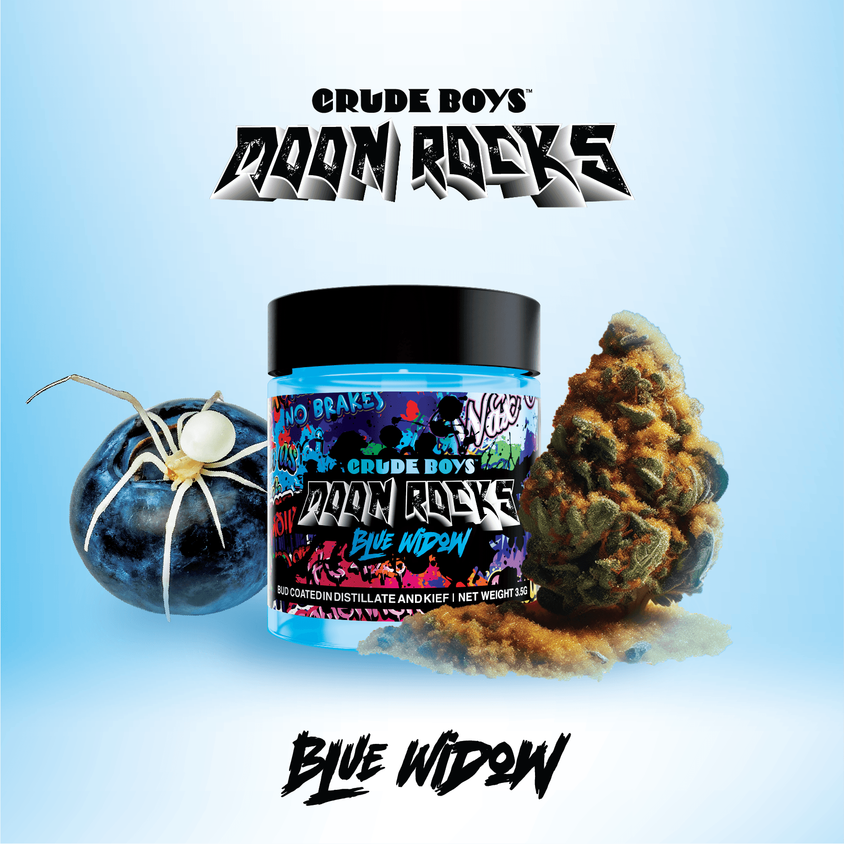 Blue Widow 3.5G Moon Rocks | Crude Boys