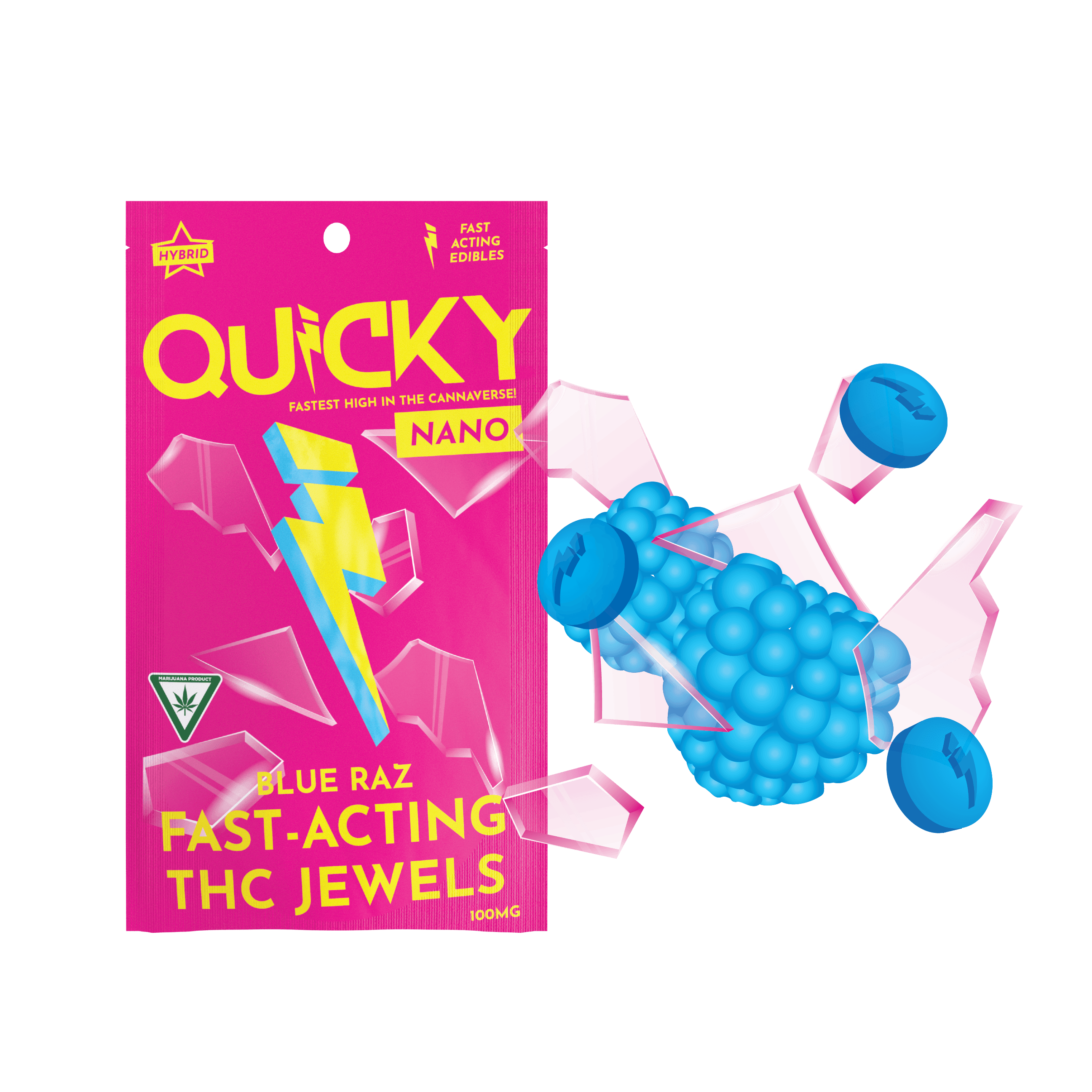 Quicky | Blue Raz Jewel | 100MG Hard Candy