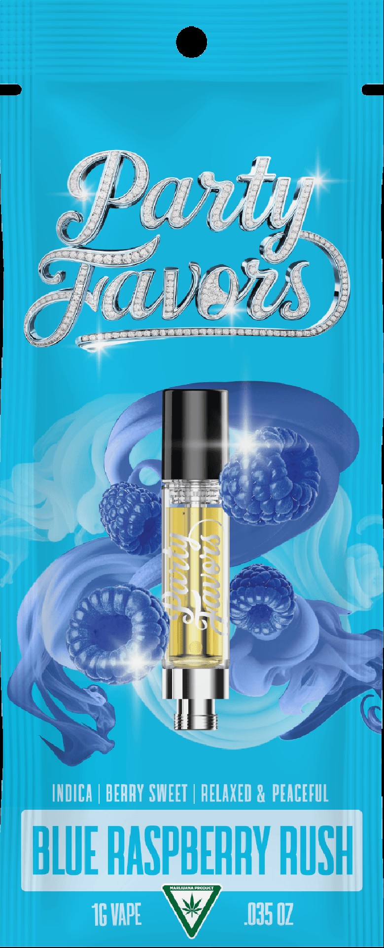 PARTY FAVORS 1G 510 CARTS - BLUE RASPBERRY RUSH (INDICA)