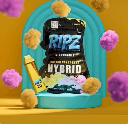 RIPZ - COTTON CANDY KUSH - DISPOSABLE VAPE(2G)