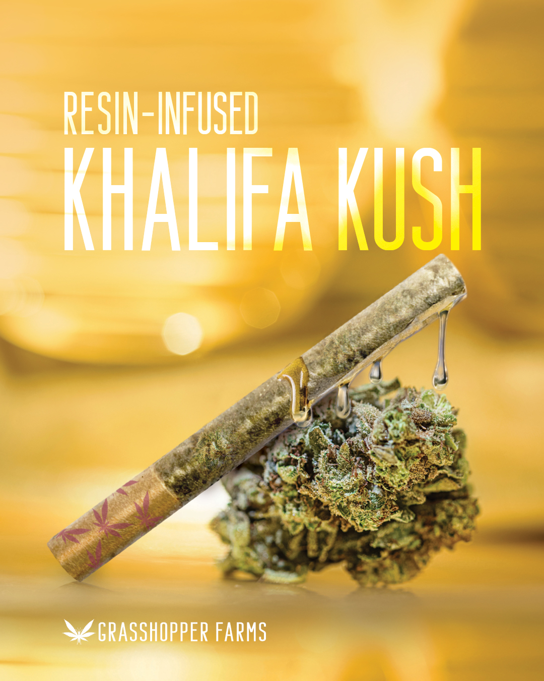 GRASSHOPPER FARMS - KHALIFA KUSH - LIVE RESIN INFUSED PREROLL(1G)