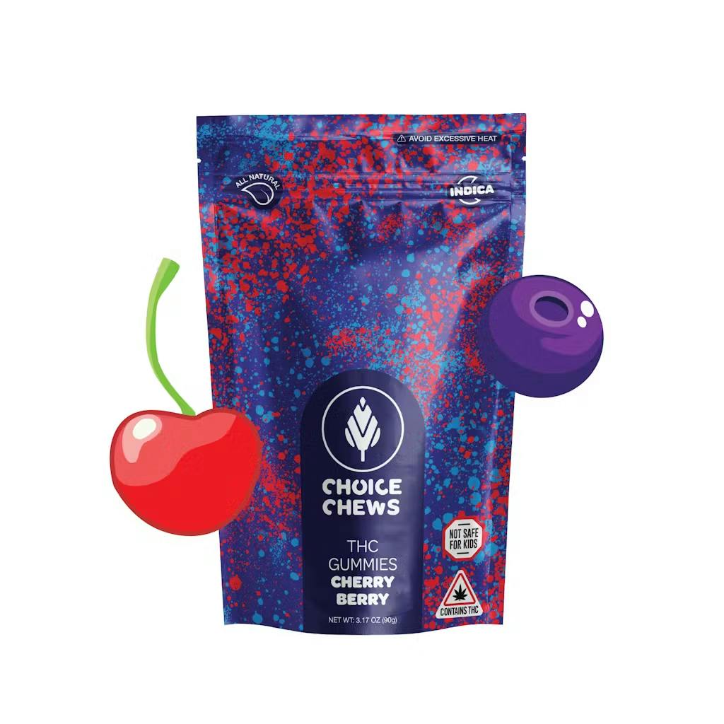 CHOICE - 100MG GUMMIES CHRONIC CHERRY BERRY (INDICA)