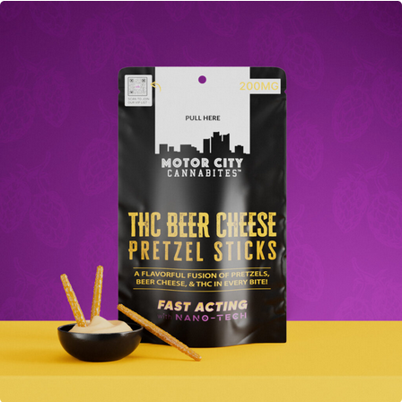MOTOR CITY - BEER CHEESE PRETZEL STICKS - 200MG FAST ACTING