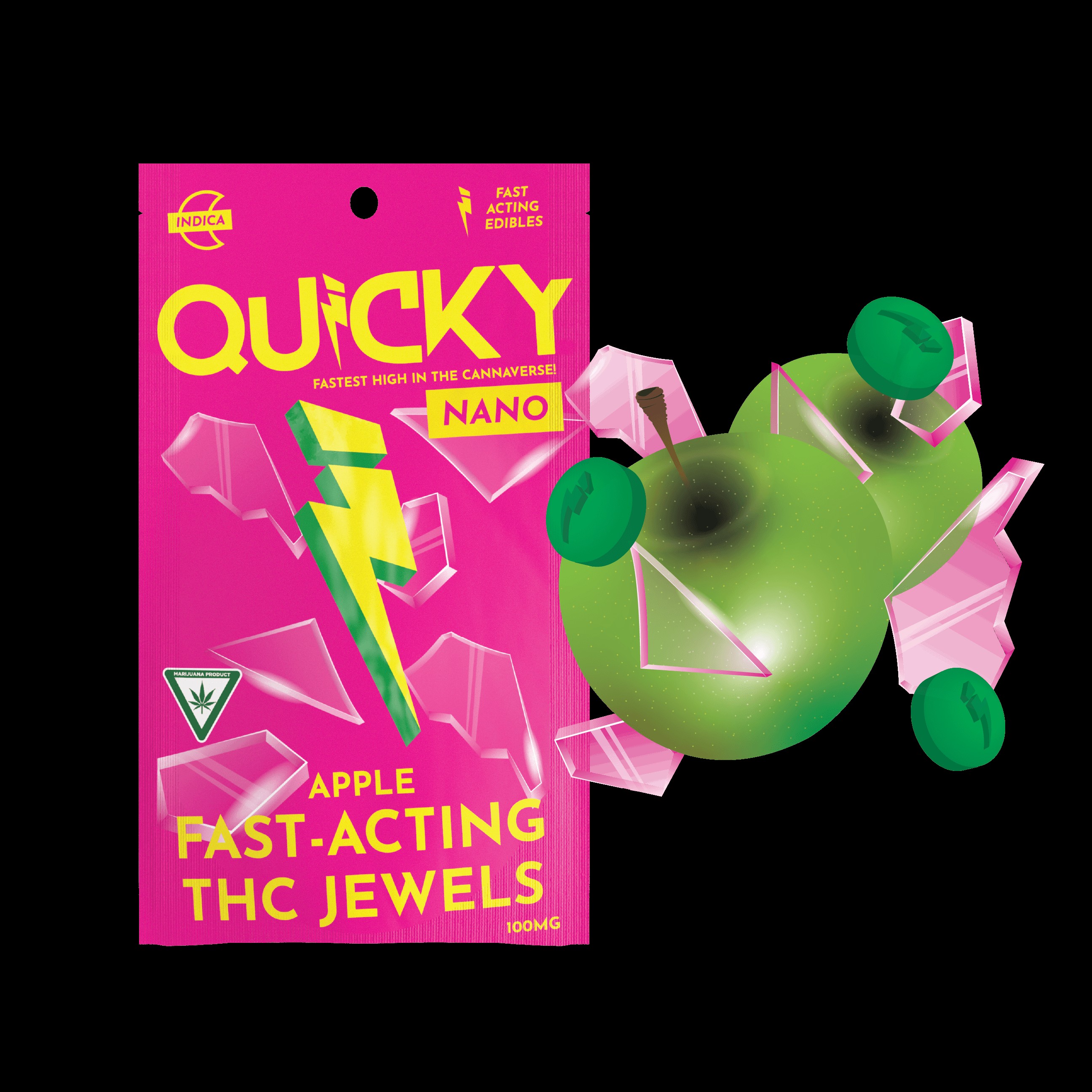 QUICKY - 100MG HARD JEWELS - APPLE (INDICA)