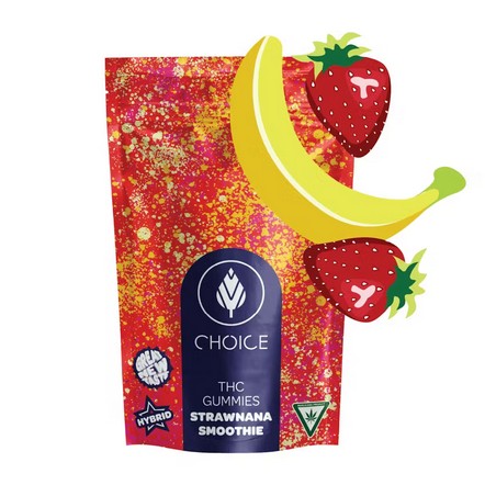 CHOICE - 100MG GUMMIES STRAWNANA SMOOTHIE (HYBRID)