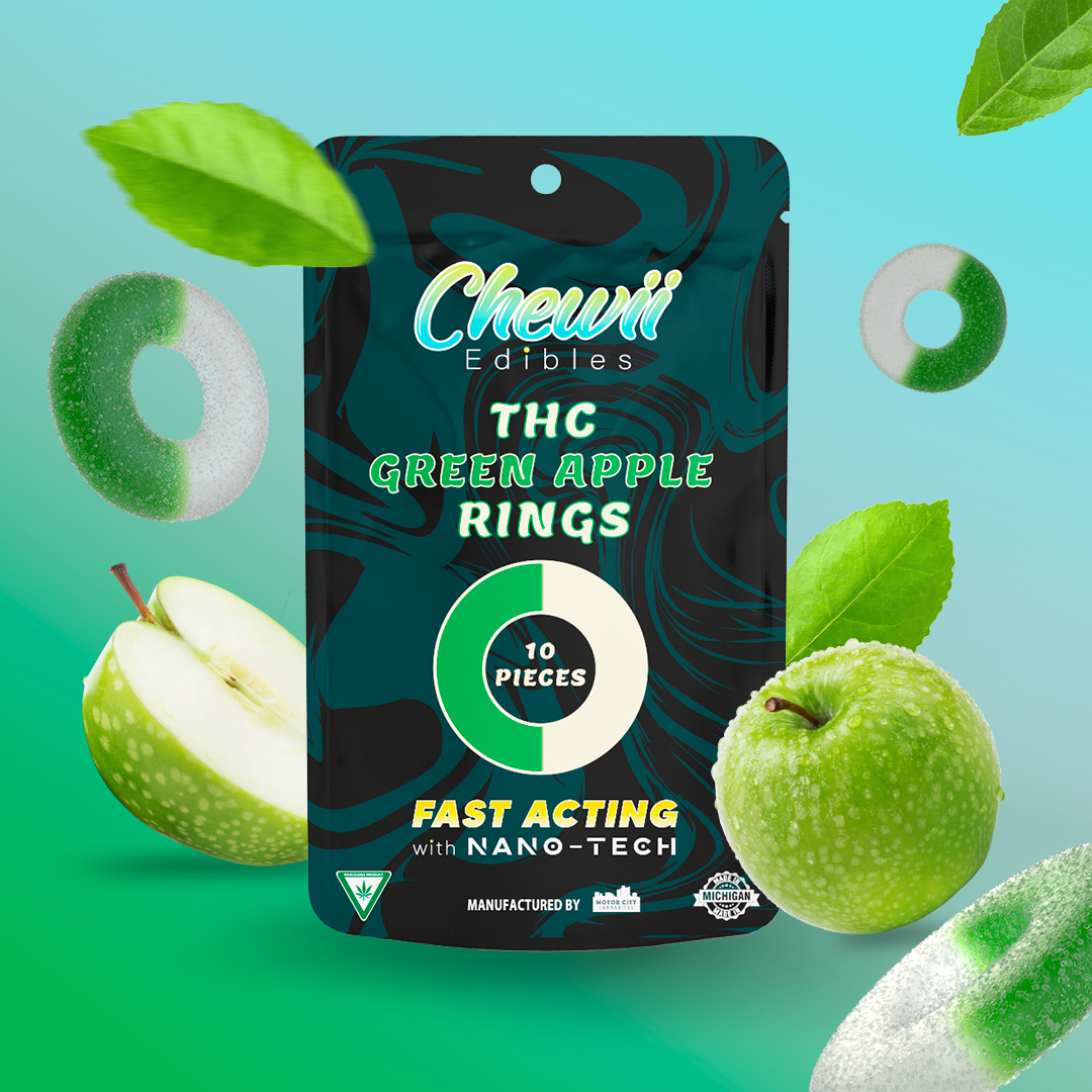 CHEWII - GREEN APPLE RINGS - 200MG