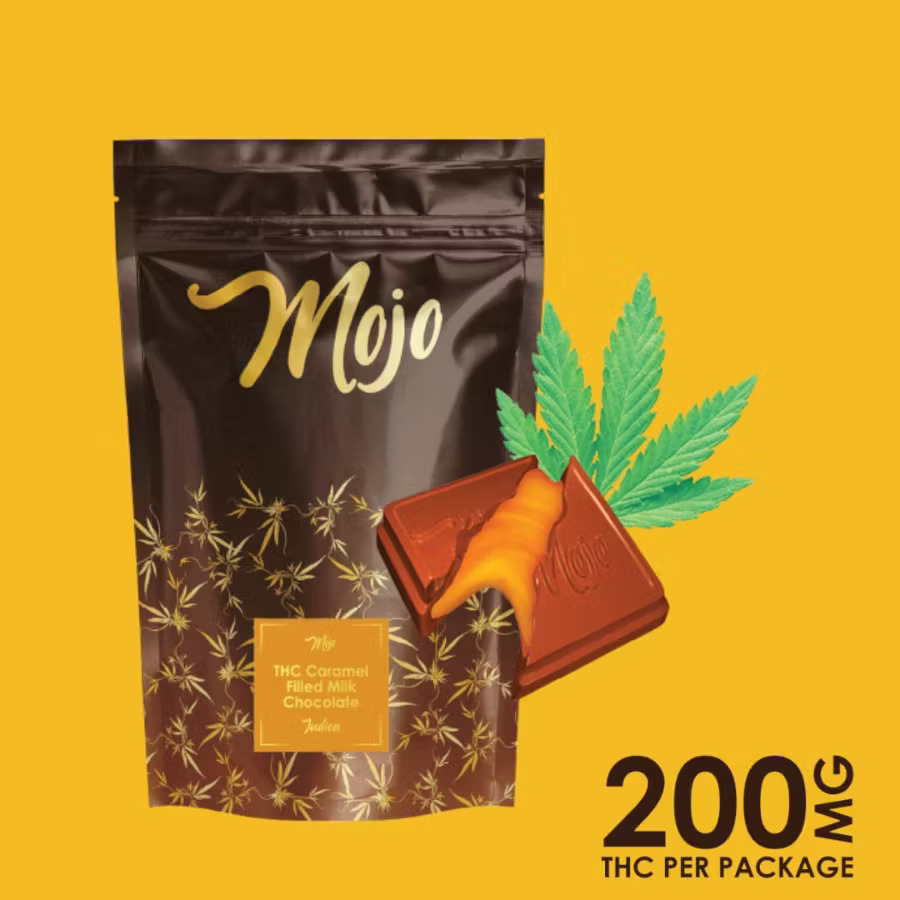 MOJO - 200MG CHOCOLATES - CARAMEL FILLED MILK CHOCOLATE