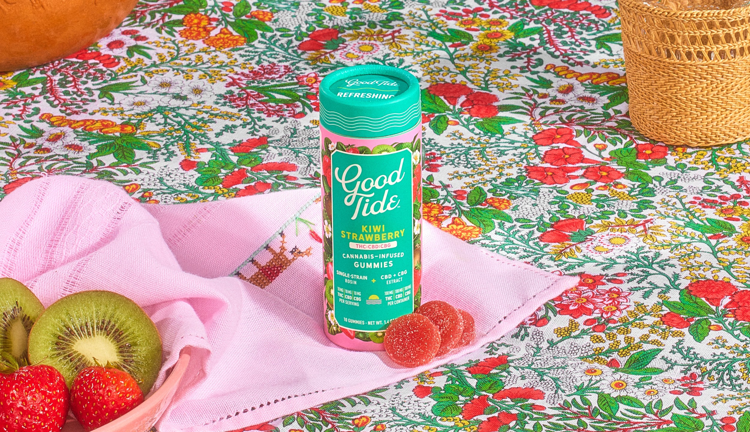 GOODTIDE - KIWI STRAWBERRY - 200MG THC : 100MG CBD : 100MG CBG