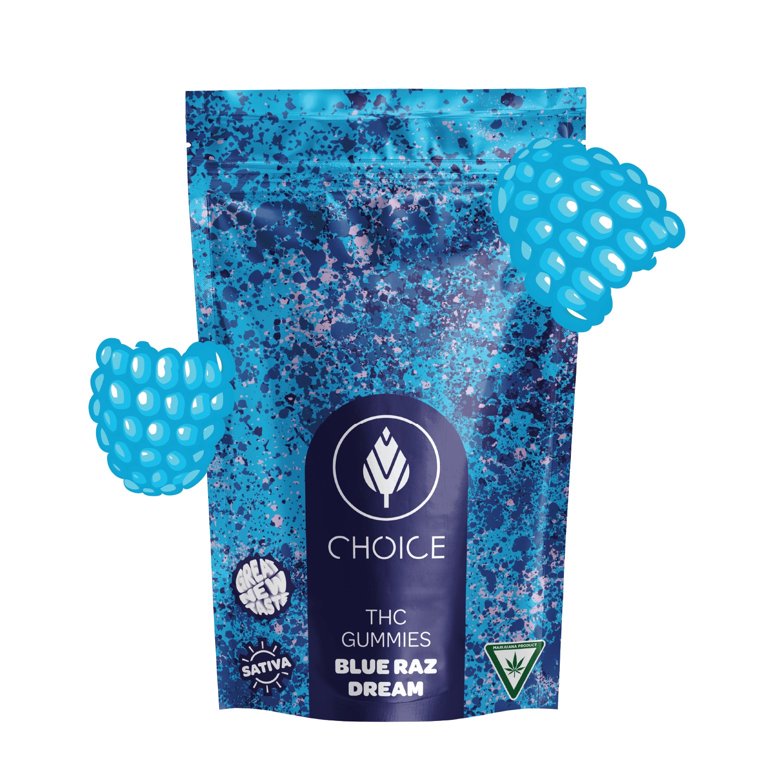 CHOICE -100MG GUMMIES BLUE RAZZ