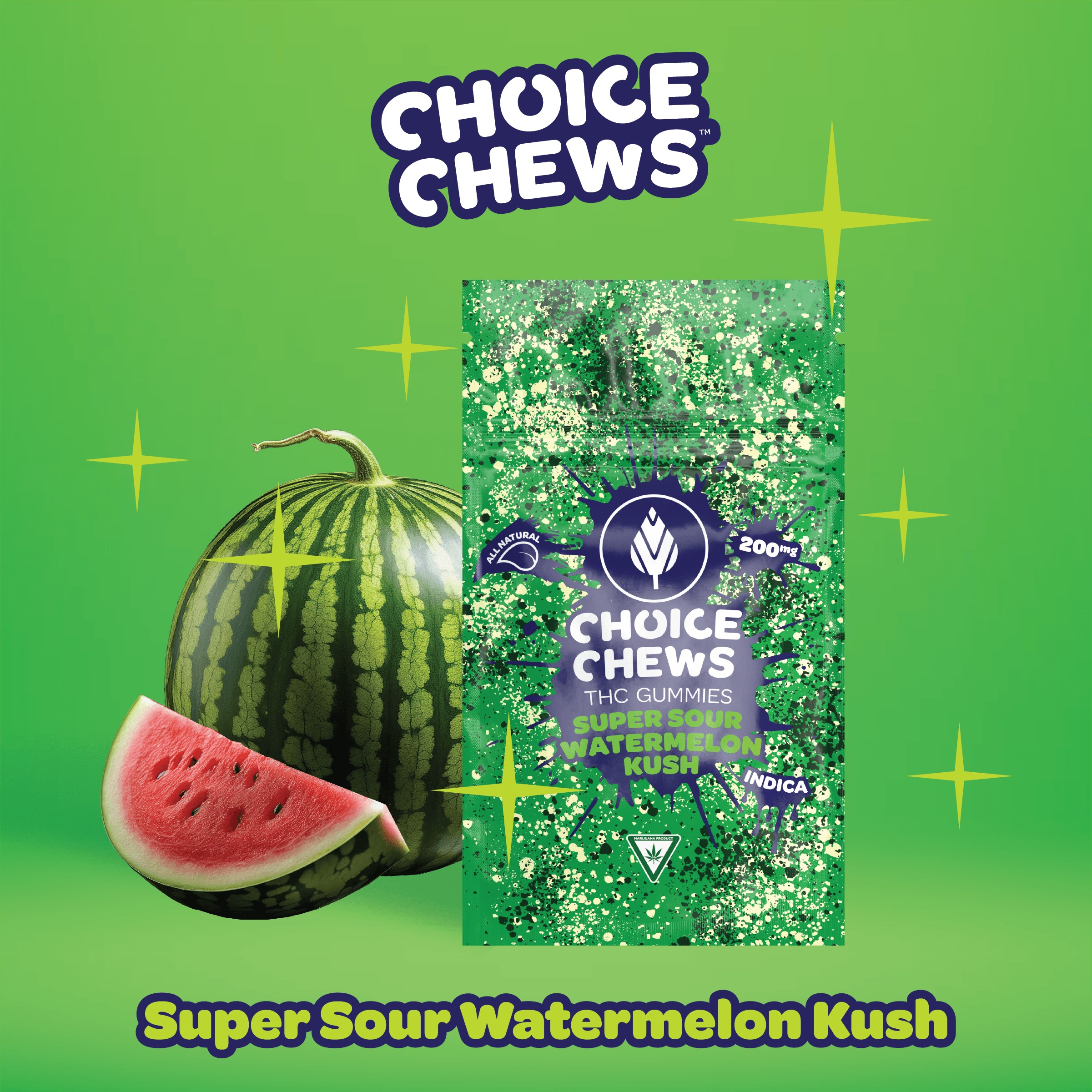 CHOICE - 200MG GUMMIES WATERMELON KUSH (SATIVA)