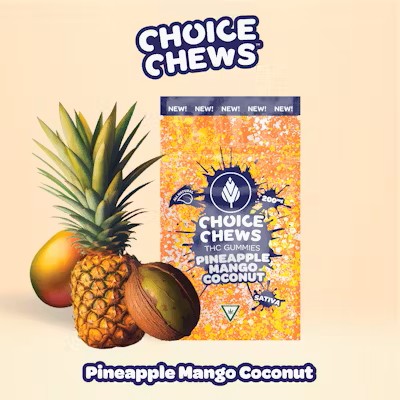 CHOICE - 200MG GUMMIES - PINEAPPLE MANGO COCONUT (SATIVA)