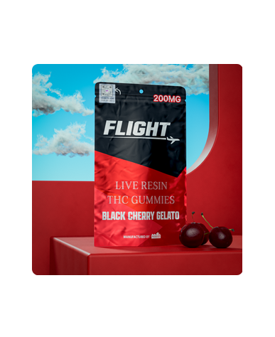 FLIGHT - BLACK CHERRY GELATO - LIVE RESIN GUMMIES(200MG)