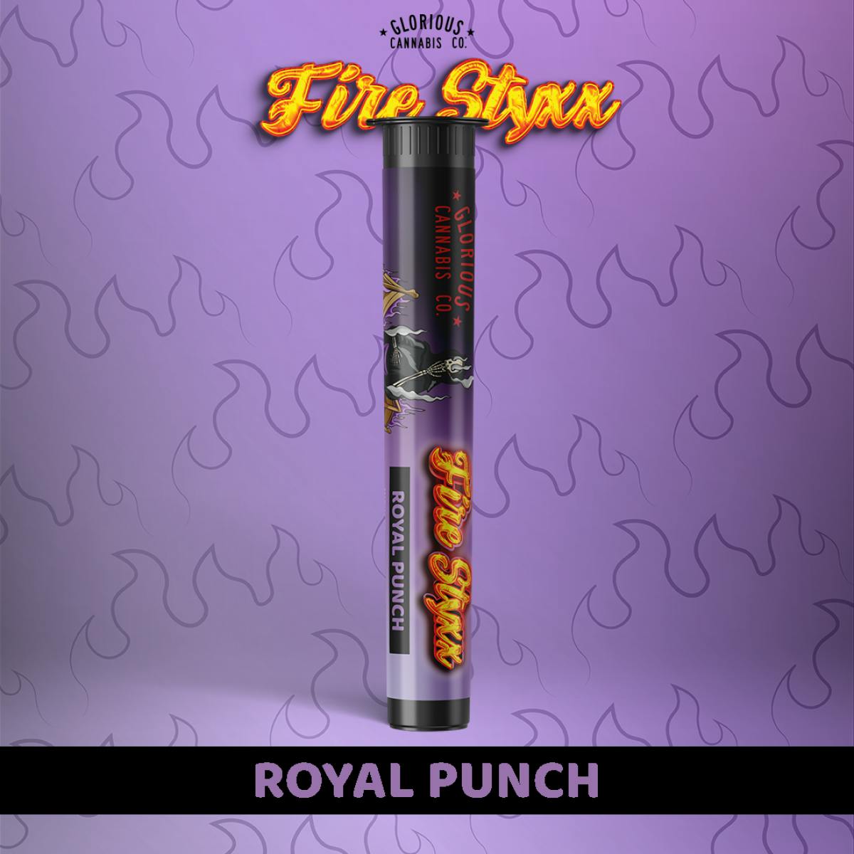 GLORIOUS CANNABIS CO. - FIRE STYXX 1G INFUSED PRE-ROLL - ROYAL PUNCH