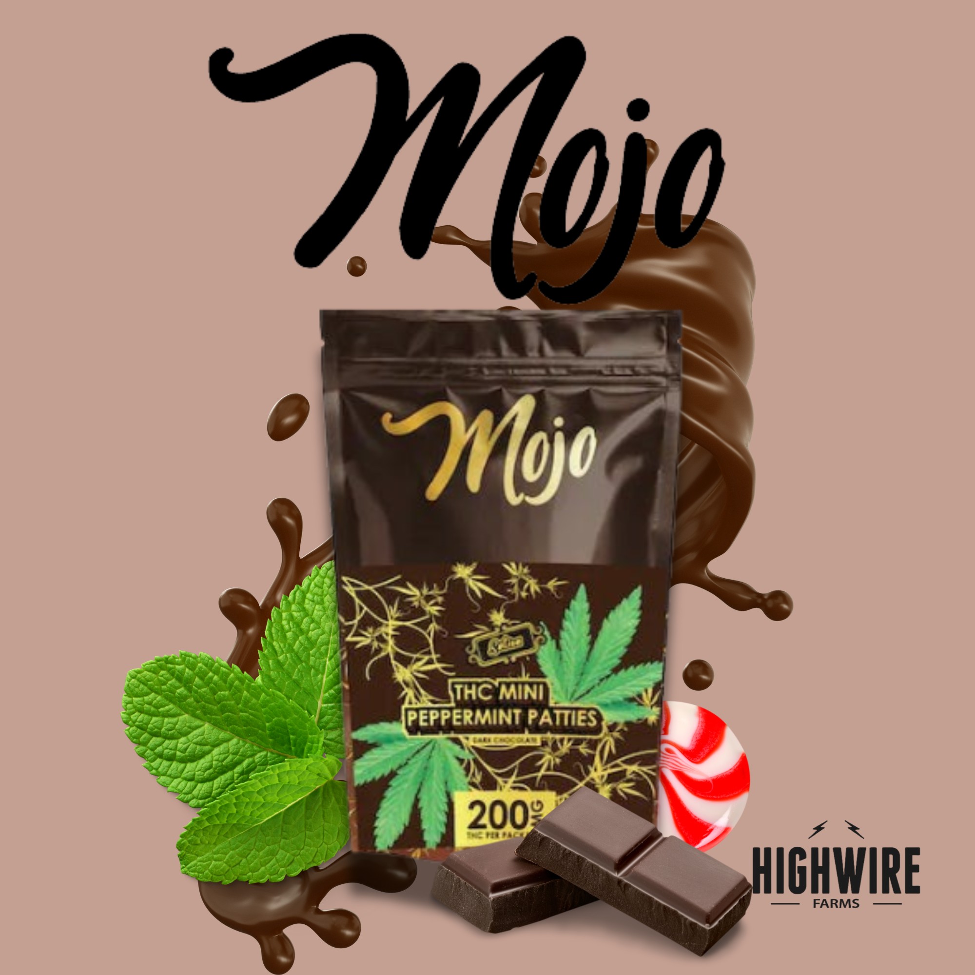 MOJO - 200MG CHOCOLATES -MINI PEPPERMINT PATTIES