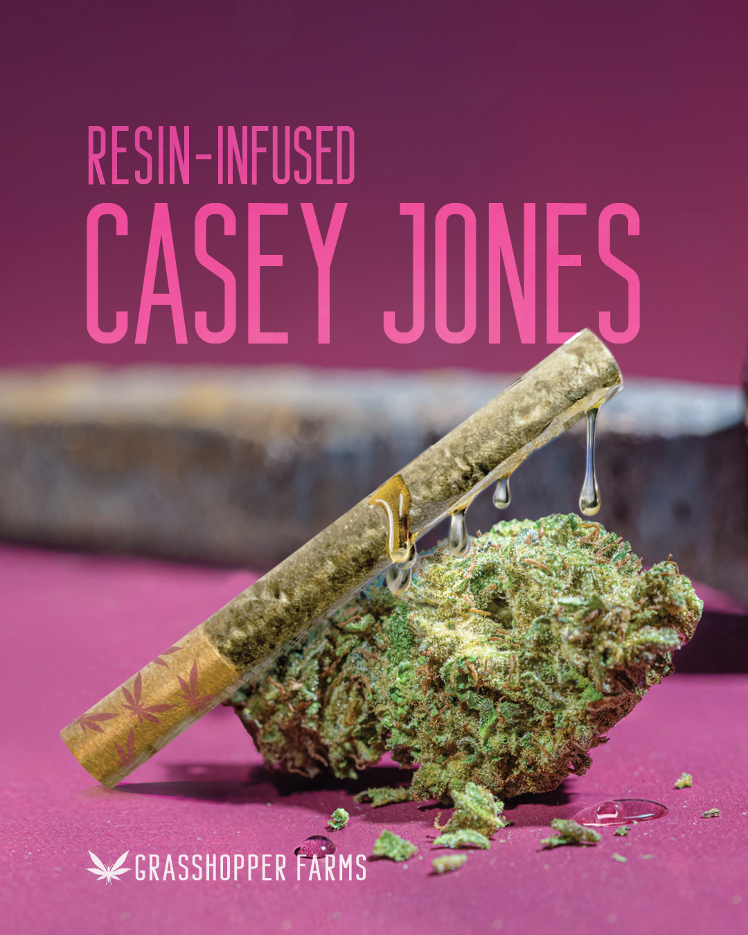 GRASSHOPPER FARMS - CASEY JONES - RESIN INFUSED PRE ROLL(1G)