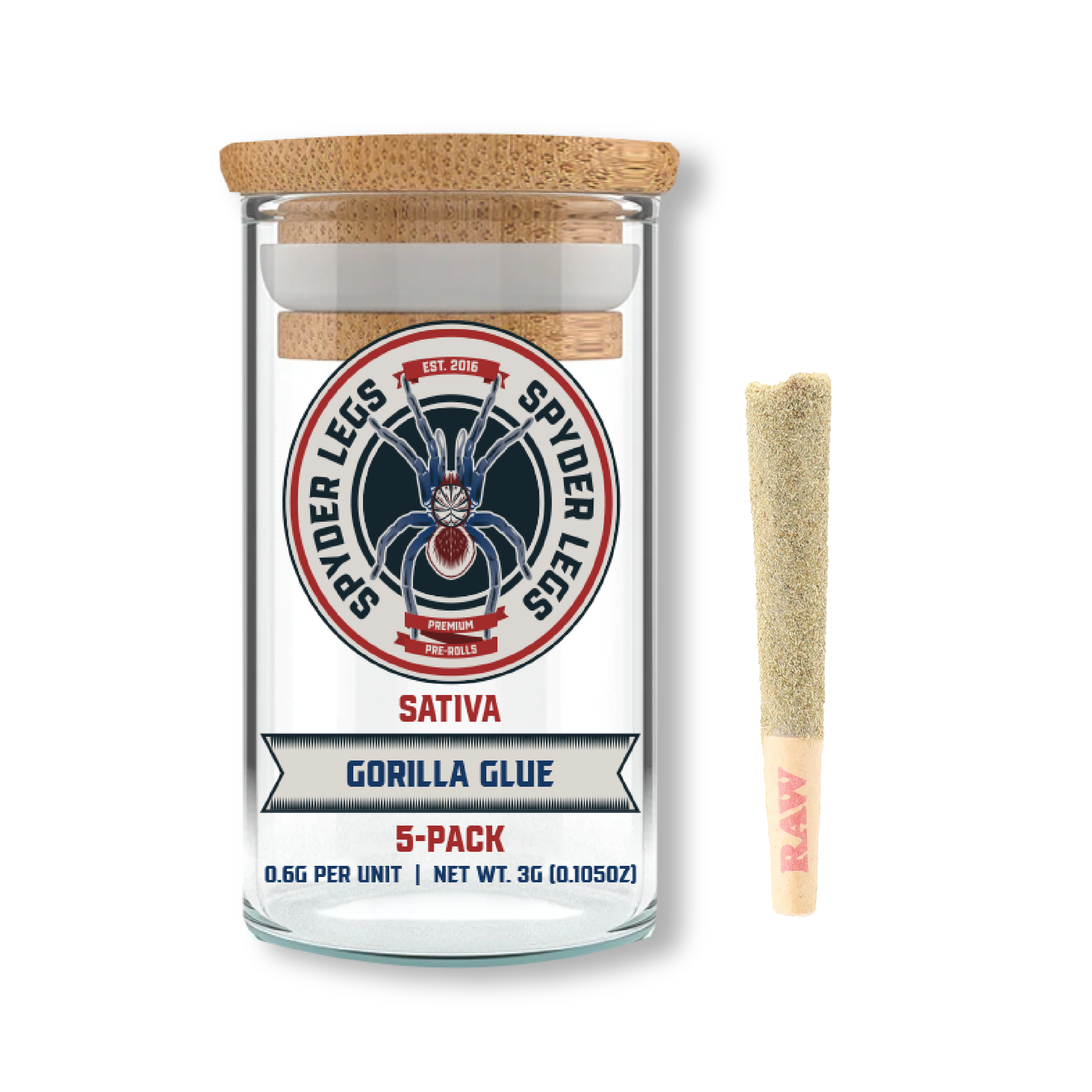 0.6G Gorilla Glue Spyder Legs Infused Pre-roll 5-PACK
