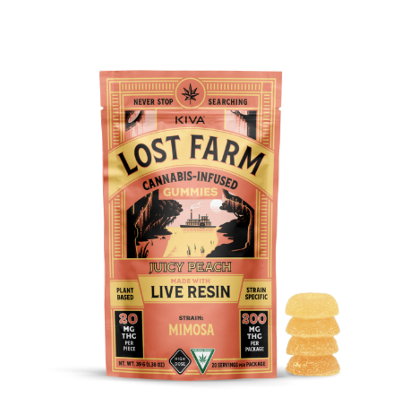 200MG Lost Farms Juicy Peach Live Resin Gummmies