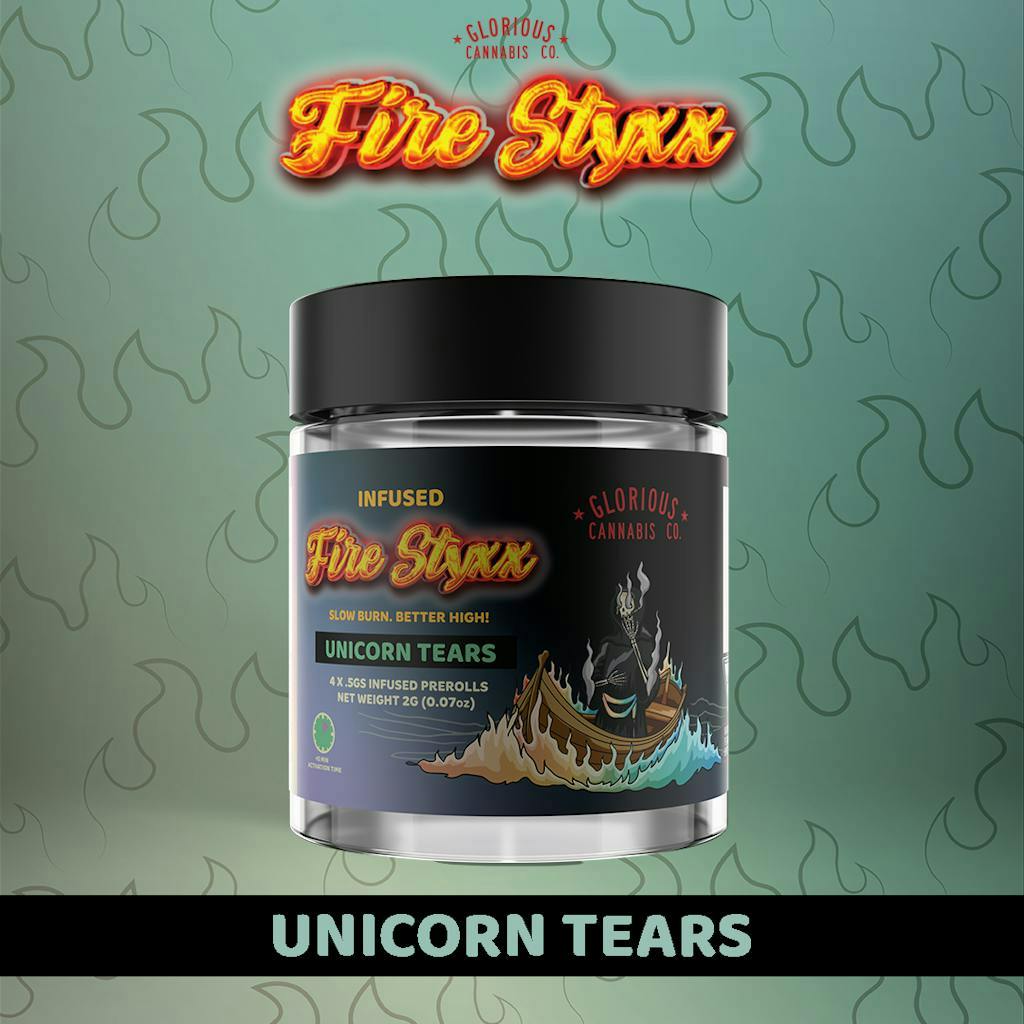 0.5G Fire Styxx Unicorn Tears Infused Preroll 4 Pack