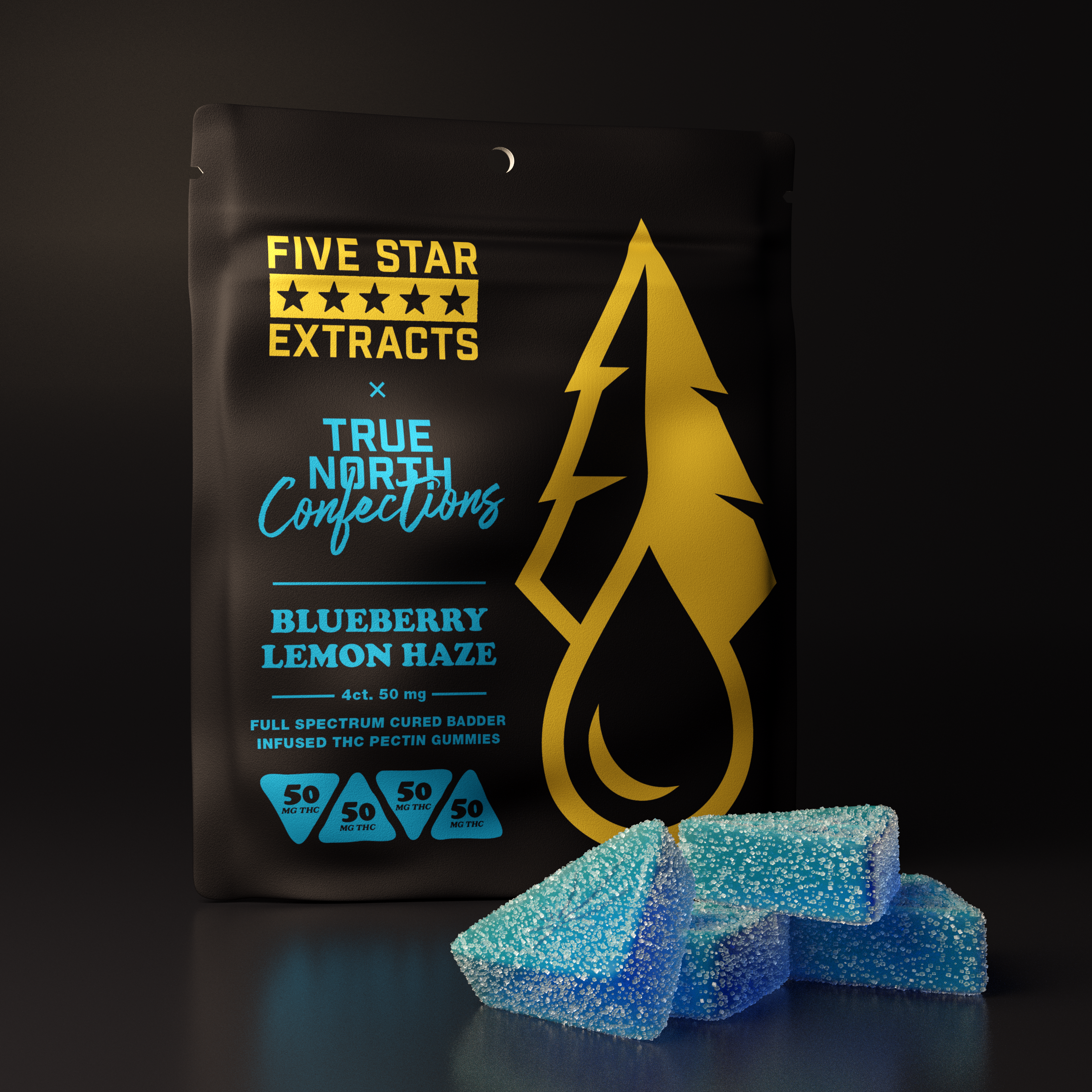 4X50MG Vegan Blueberry Lemon Haze Full Spectrum Gummies