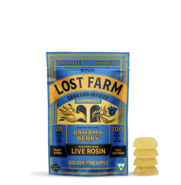 200MG Lost Farms Golden Pineapple Rosin Gummmies