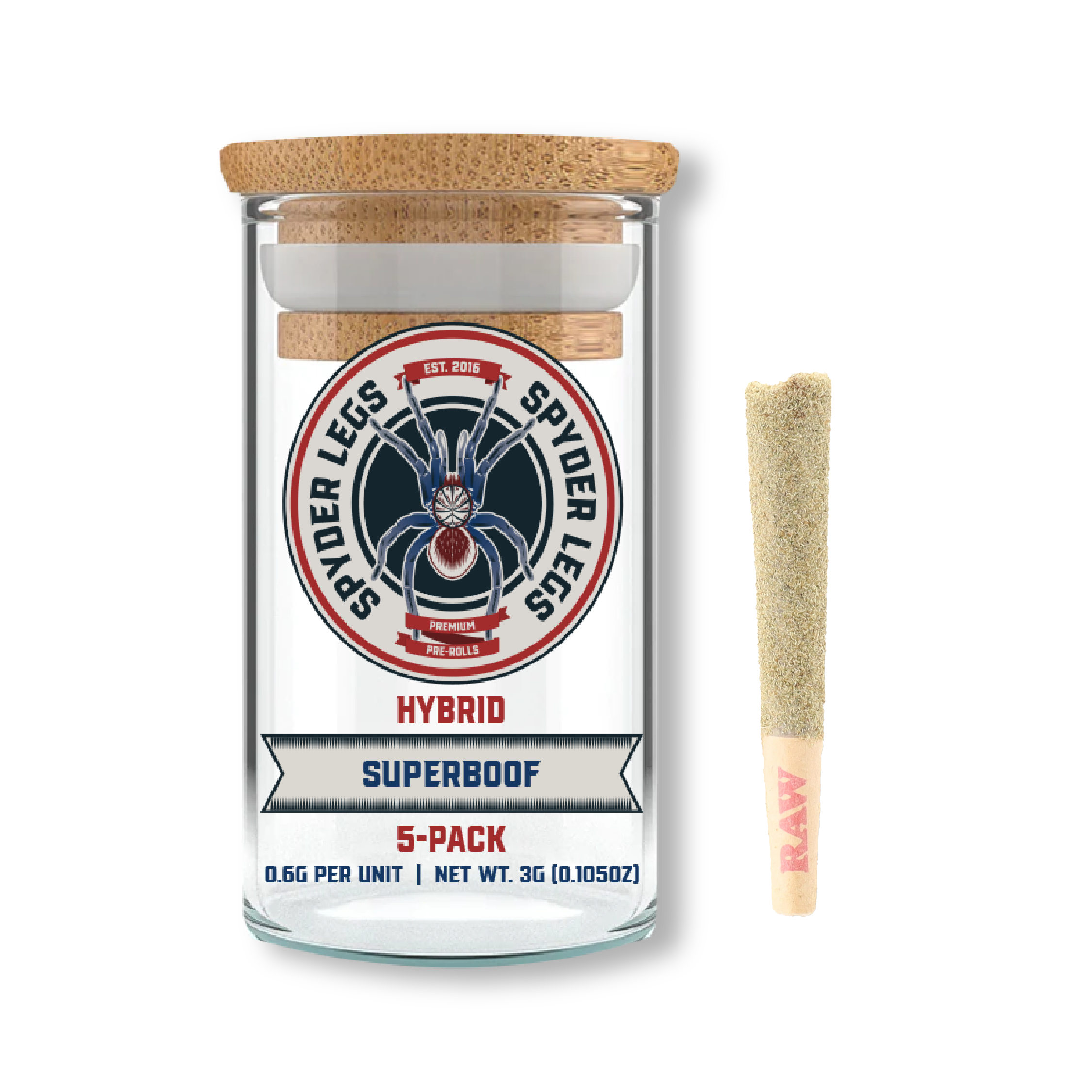 0.6G Superboof Spyder Legs Infused Pre-roll 5-PACK