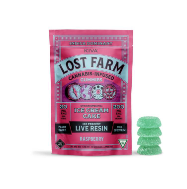 200MG Lost Farms Raspberry Live Resin Gummies