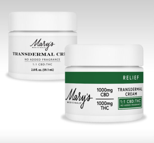 1000MG 1:1 CBD: THC Mary's Transdermal Cream