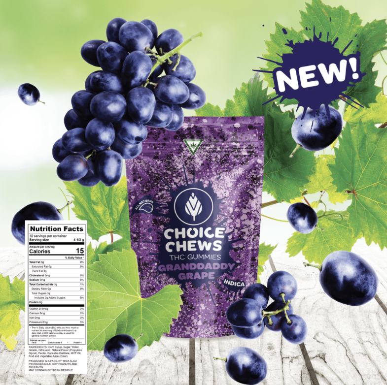 100MG GRANDDADDY GRAPE CHOICE CHEWS – Premium Cannabis Products Near Me