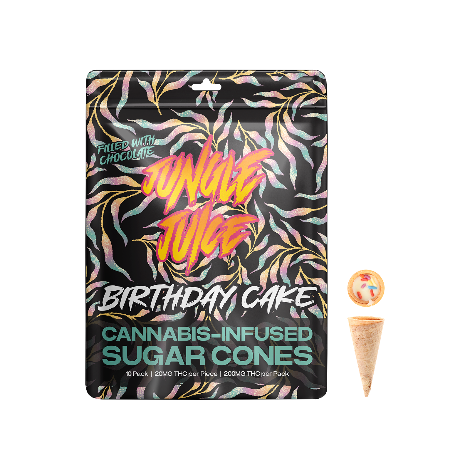 200MG Birthday Cake Sugar Cones